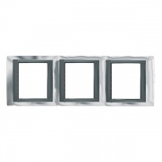 Рамка Unica Top 3 поста Хром-Графит