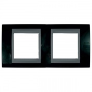 Рамка Unica Top 2 поста Родий-Графит