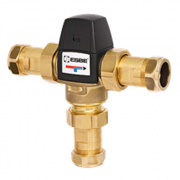 Клапан термостатический смесительный ESBE VTA523 - CPF28мм (компрессионное подключение, с переходником НР 1", Tmax. 95°C, точка переключения 50-75°C)
