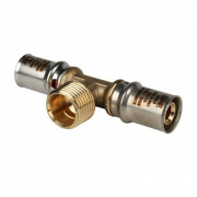 Тройник с переходом на наружную резьбу STOUT - 20 x 3/4" (прессовой, для металлопласт.труб)