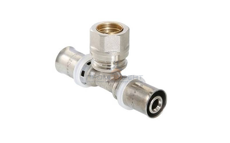 Тройник с переходом на обжимное соединение VALTEC VTm.233.I - 16 x 15 x 16 (прессовой, для м/п труб)