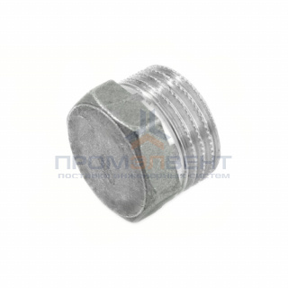 Заглушка латунная с наружной резьбой STOUT - 3/8" (никелированная)