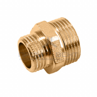 Ниппель латунный резьбовой переходной STOUT - 1" x 1/2"