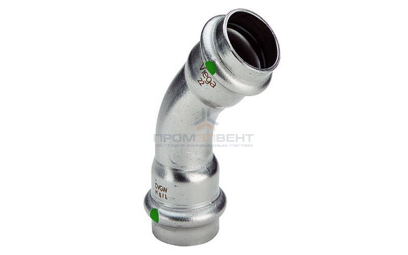 Отвод 45° Viega Sanpress Inox 2326 - 35 (нержавеющая сталь)