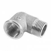 Отвод 90° латунный резьбовой равнопроходный STOUT (НР/ВР) - 3/4" (никелированный)