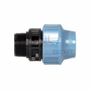 Переход на наружную резьбу UNIDELTA 1003 - 32 x 3/4" (винтовой, для труб ПНД, резьба пластиковая)