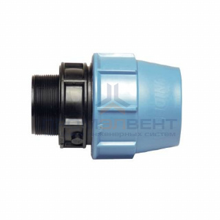 Переход на наружную резьбу UNIDELTA 1003 - 63 x 1"1/4 (винтовой, для труб ПНД, резьба пластиковая)