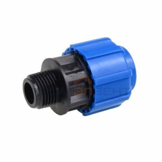 Переход на наружную резьбу Политэк - 32 x 1" (винтовой, для труб ПНД)