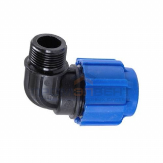 Переход на наружную резьбу угловой Политэк - 32 x 1"1/4 (винтовой, для труб ПНД)