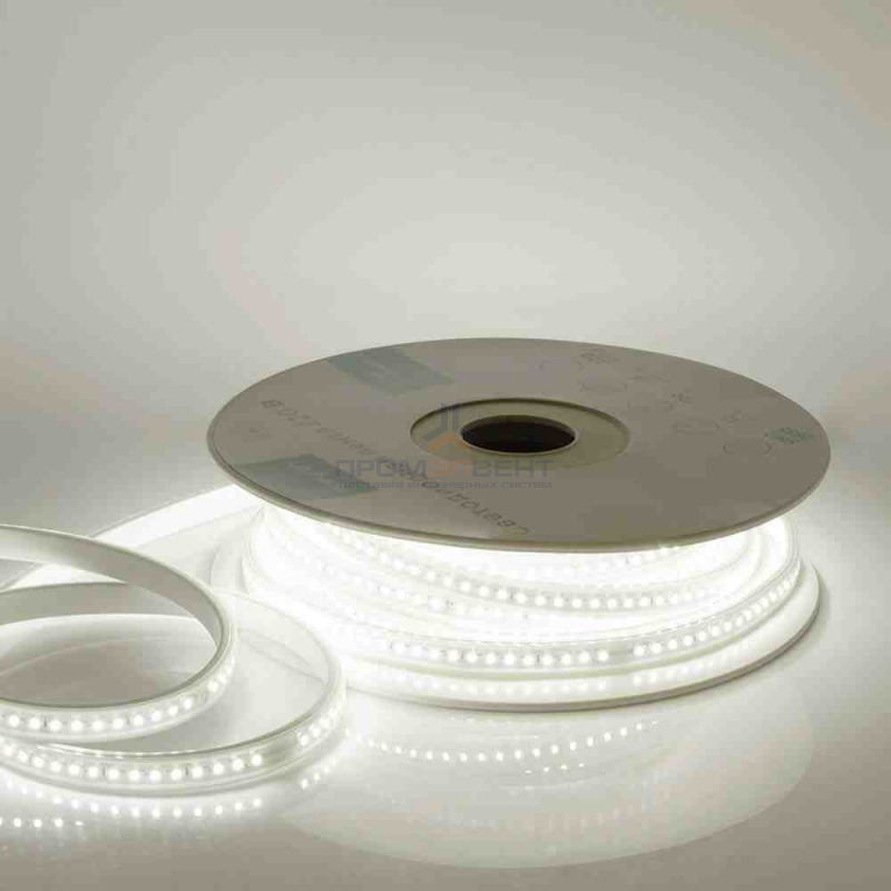 10-60 Светодиодная лента 220В, СТ, 12Вт/м, smd2835, 120д/м, IP65, 1200Лм/м, 15м, т/б, 3000К