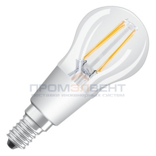 Лампа филаментная светодиодная шарик Osram LED P Retrofit CLAS 40 DIM 4.5W/827 CL 470lm E14 Filament