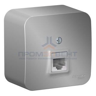 Розетка телефонная RJ11 Blanca Schneider Electric алюминий изол.пластина
