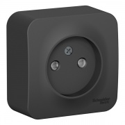 Розетка без заземления со шторками Blanca Schneider Electric 16А 250В антрацит