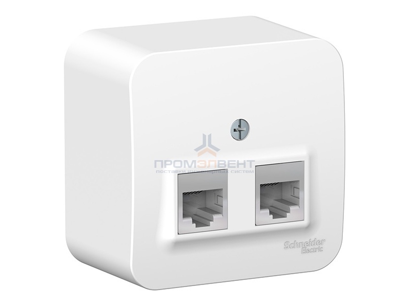 Розетка двойная RJ45 + RJ11 Blanca Schneider Electric белая изол.пластина