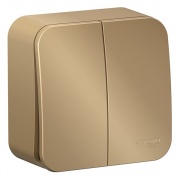 Выключатель 2-клавишный (cх.5) Blanca Schneider Electric 10А 250В титан изол.пластина