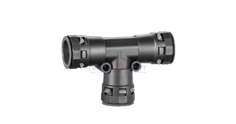 Тройник DN 17/17/17 мм, полиамид, цвет чёрный DKC