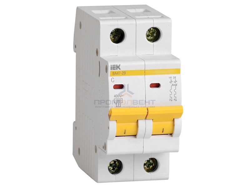 Автоматический выключатель ВА47-29 2Р 32А 4,5кА характеристика С ИЭК (автомат)