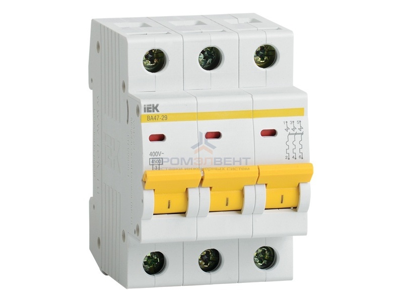 Автоматический выключатель ВА47-29 3Р 32А 4,5кА характеристика D ИЭК (автомат)