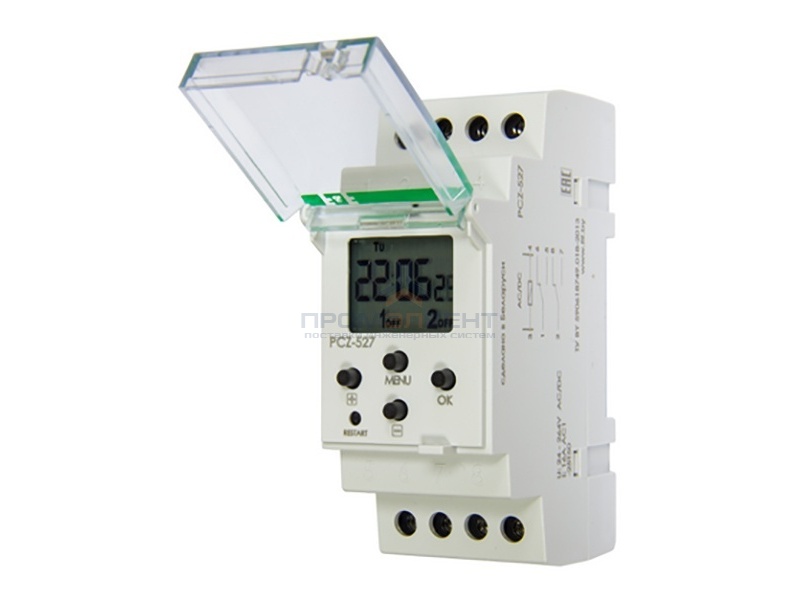 Реле времени астрономическое PCZ-527 24-264В AC/DC, 16А, функция ночного перерыва, 2NO/NC